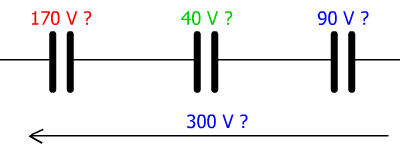 capacités en série non équilibrées