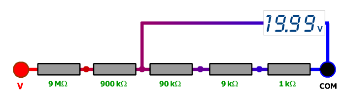 Voltmètre R calibre 20 V