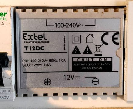 Alimentation 12 Vcc TBTS Rail DIN