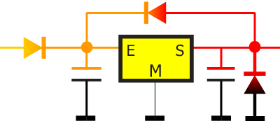 Diodes de protection régulateur charges capacitive et inductive