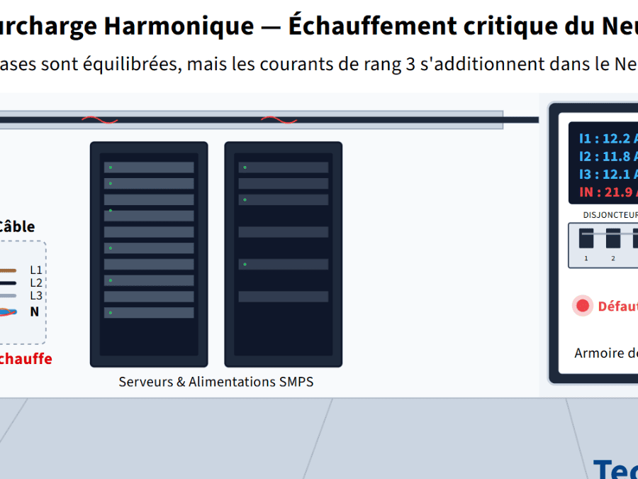 Alors que le triphasé est équilibré, une surcharge apparaît, diagnostic à faire !
