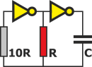 Oscillateur à portes NON inverseur logique