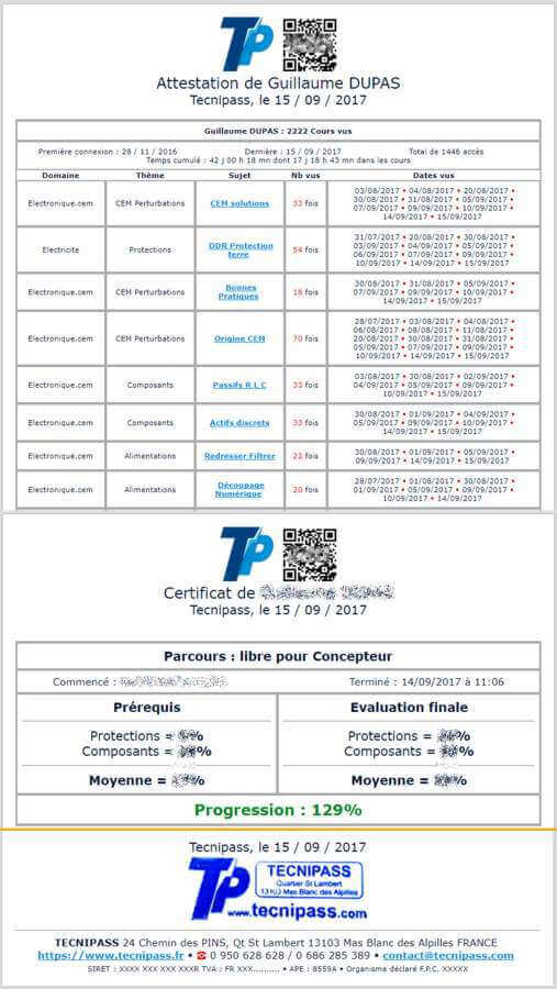 Attestation et certificat TecniPass