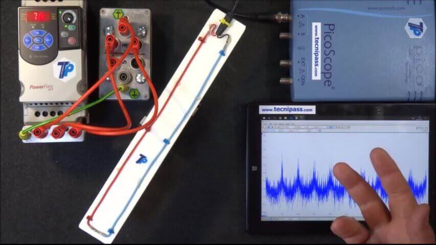 Sonde connectée à analyseur de spectre